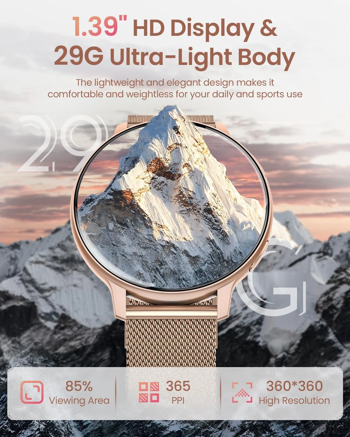 Montre Connectée Rose Gold 8 Montre Connectée Rose Gold – Image 6