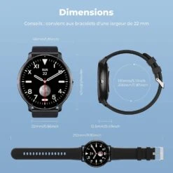 Montre Connectée Ronde Téléphone 15 Montre Connectée Ronde Téléphone -Monde Electronique montre connectee sony xperia 10 dimensions