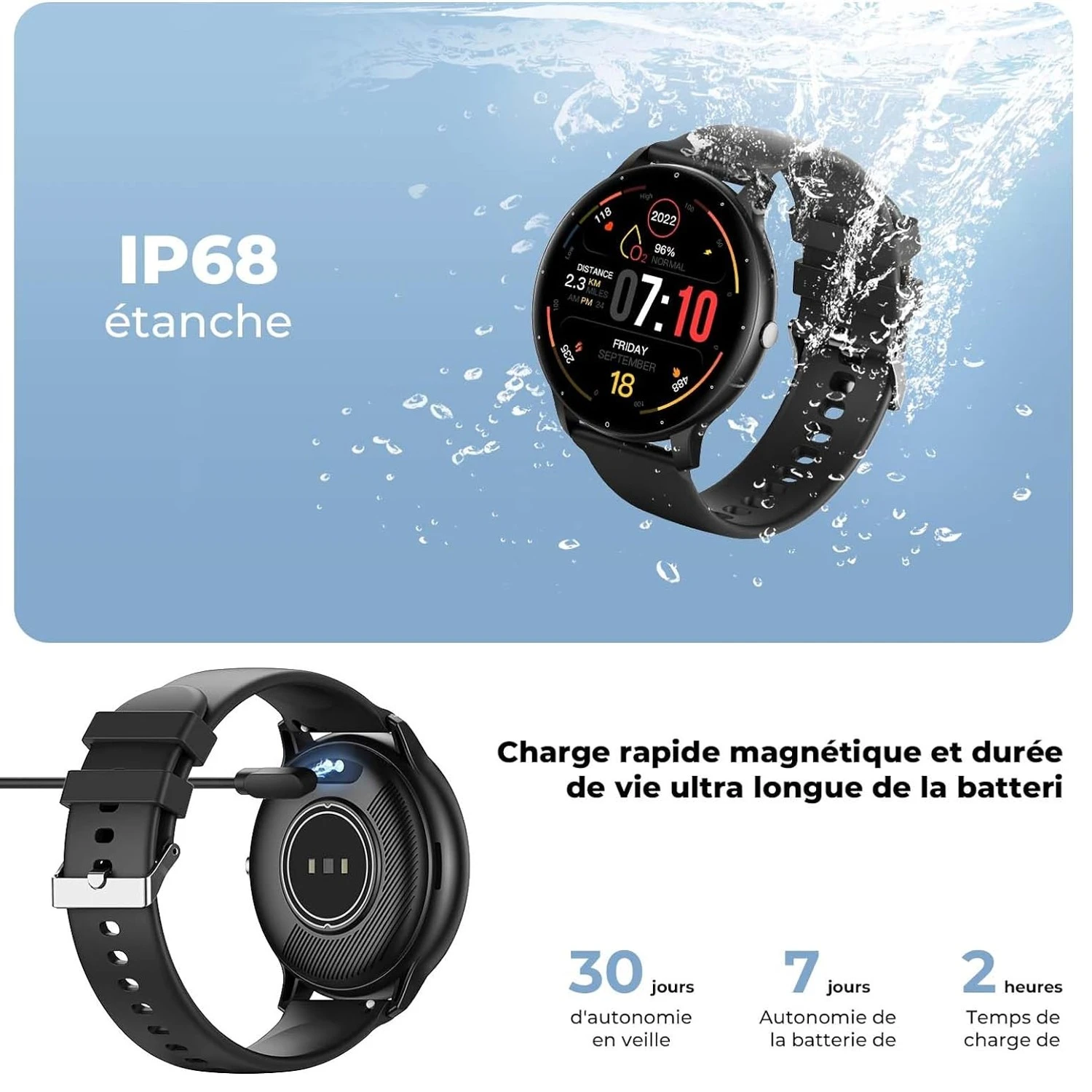 Montre Connectée Ronde Téléphone 7 Montre Connectée Ronde Téléphone – Image 5