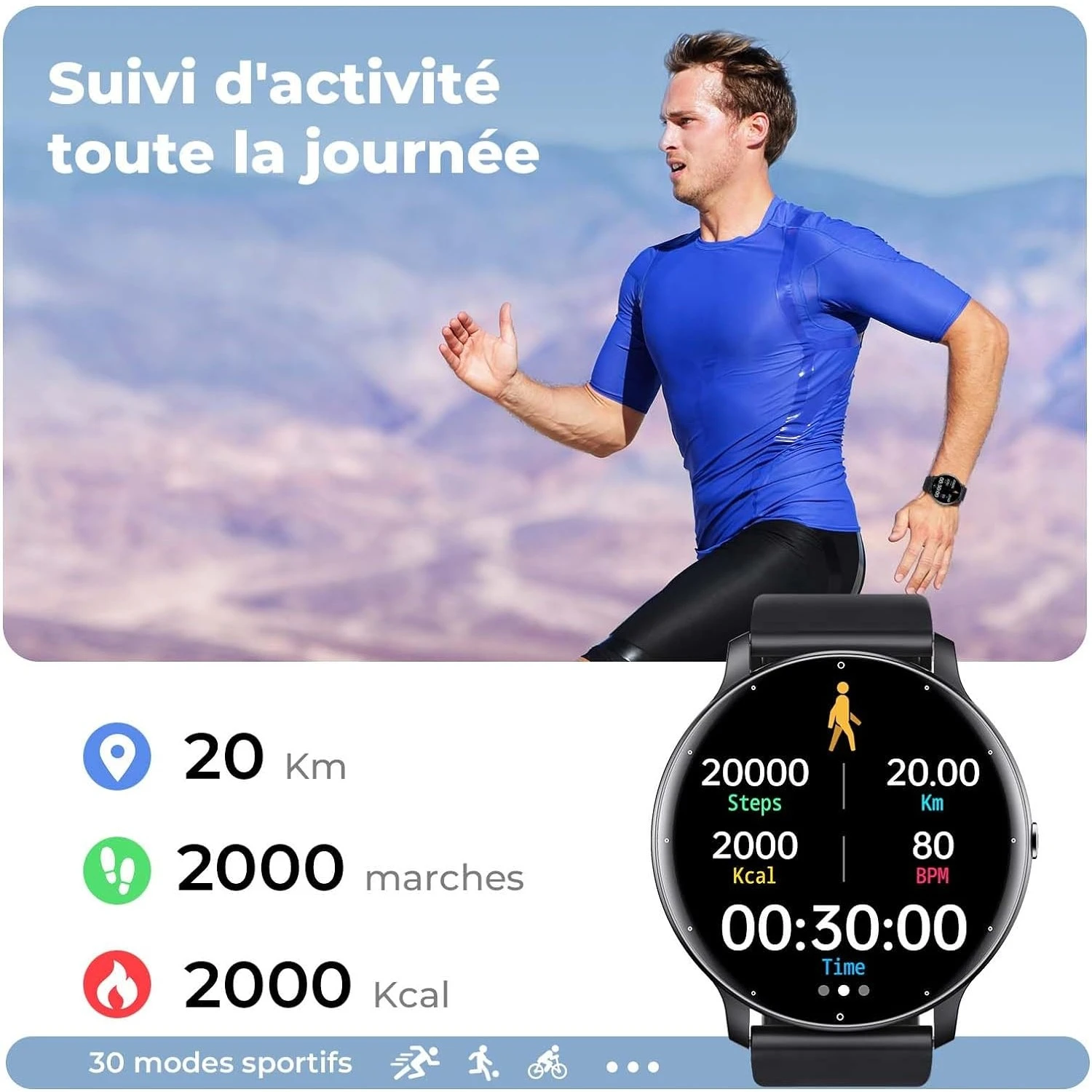 Montre Connectée Ronde Téléphone 5 Montre Connectée Ronde Téléphone – Image 3