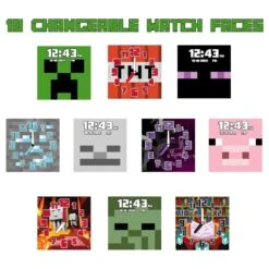 Montre Minecraft Connectée -Monde Electronique montre minecraft connectee cadrans