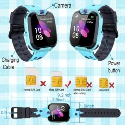 Montre Connectée Bleue Pour Garçon -Monde Electronique montre pour garcon 3 ans SIM